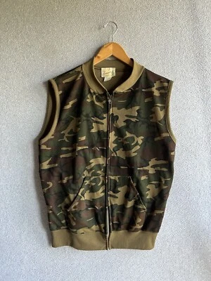 VTG Sears Fieldmaster Vest Mens Medium Camouflage Full Zip Hunting Hiking Camp Foto 1 de 4