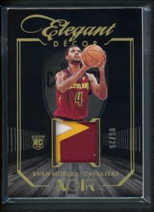 2021-22 EVAN MOBLEY 06/25 PATCH PANINI NOIR ELEGANT DECOR ROOKIE RC