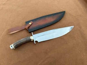 Muela Magnum Replik Bowie Messer 17" mit Hirsch Geweih Griff & Ledermantel - Bild 1 von 6