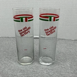 "Juego de 2 vasos de refresco italianos The Old Spaghetti Factory - 7"" de alto" - Imagen 1 de 2