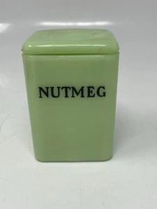 1930's Jeannette Jadeite Glass NUTMEG Child's Spices Canister - Picture 1 of 7