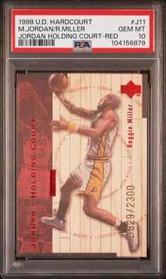 1998 UD Hardcourt #J11 Michael Jordan Reggie Miller Red PSA 10 - Image 1 of 3