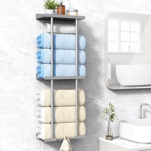Liuoud Handtuchhalter für Badezimmer, Wandmontage vertikal gerollt Handtuch Aufbewahrung Org... - Bild 1 von 9
