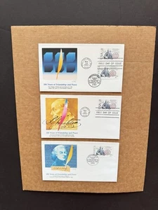 US 1983FDC +US-Sweden Peaceful Friendship #US2036 +SWE#1453 +Treaty Cachets X3 - Picture 1 of 2