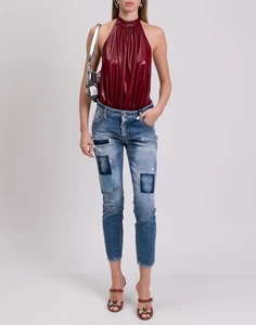 RRP€680 DSQUARED2 Cool Girl Jeans IT40 US4 UK8 S Distressed Patch Made in Italy - Picture 1 of 7