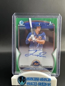 2023 Bowman Chrome Jacob Reimer New York Mets Green Lava Refractor Auto /99 - Picture 1 of 2