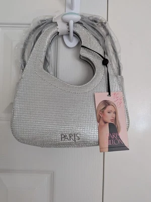 Bolso Paris Hilton para mujer rompecorazones bolso con asa superior con correa bandolera plateado. Foto 1 de 4