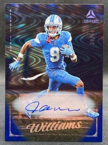 2025 Panini Luminance Jameson Williams Blue Parallel Auto #32/50 Lions - Bild 1 von 3