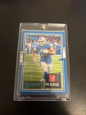 2020 Donruss Threads TJ Hockenson NFL Players Patch 1/1 - Image 1 of 3