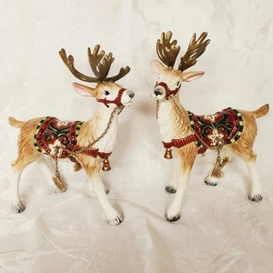 NEU Fitz & Floyd "Christmas Tidings" Keramik Rentier Figuren eingestellt - Bild 1 von 10