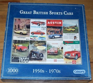 Gibsons Puzzle ~ Great British Sports Cars 50er-70er Jahre ~ 1000 Teile KOMPLETT - Bild 1 von 2