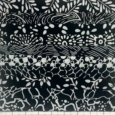 Lote 10 cuartos de grasa blanco y negro naturaleza #2 tela Batik Lunn paquete FQ algodón Foto 1 de 4