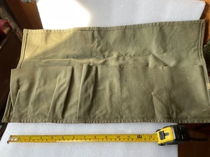 VINTAGE TOOL KIT ROLL OLIVE DRAB EX MILITARY CANVAS JEEP LAND ROVER MOTORCYCLE - Picture 1 of 6