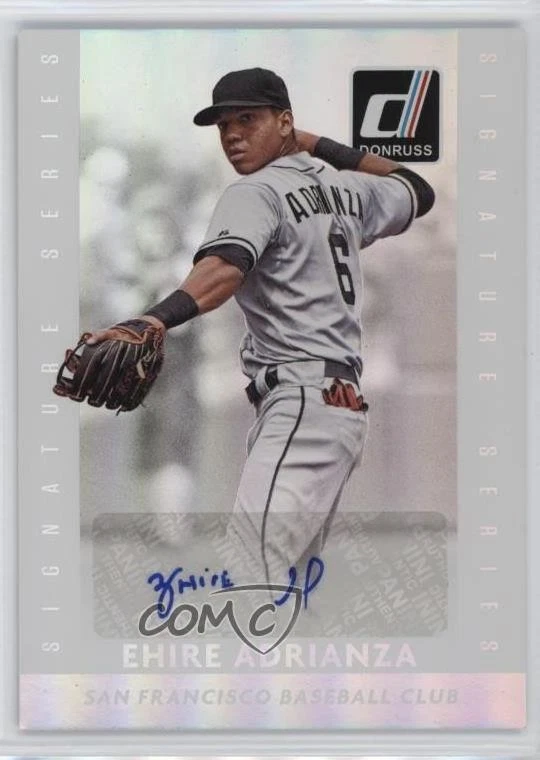 2015 Panini Donruss Signature Series Ehire Adrianza #62 Auto - Image 1 of 2