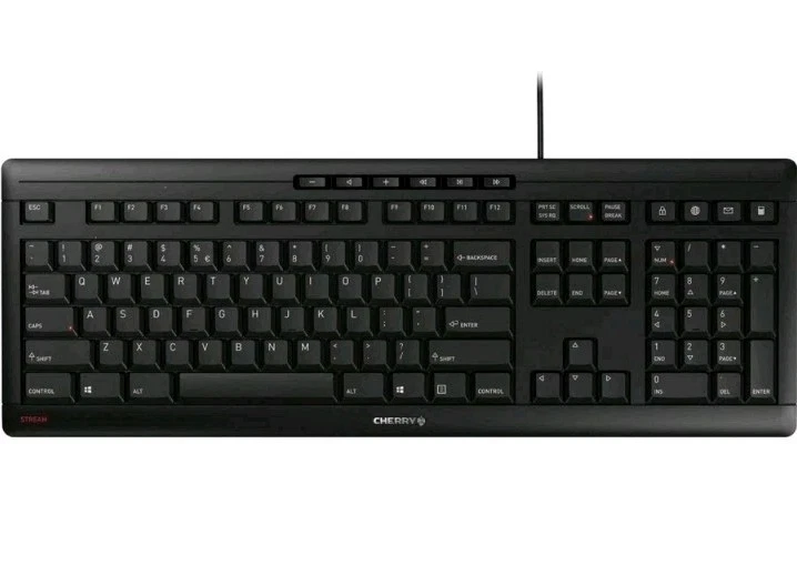 CHERRY JK8500EU2 Stream 104-key SX Scissor Mechanism Wired Keyboard - Black - Image 1 of 4