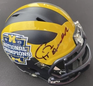 MINI CASCO FIRMADO POR JIM HARBAUGH CERTIFICADO DE AUTENTICIDAD PSA/ADN MICHIGAN 2024 CHAMPIONS - Imagen 1 de 4