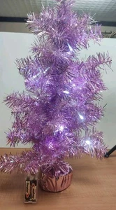 2ft PURPLE/Hot Pink CHRISTMAS TREE Pre-Lit Lights Batteries - Picture 1 of 6