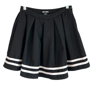 Hot Topic Mujer Plisada Alegría Falda Negra Blanca Talla Pequeña Gótica Halloween - Imagen 1 de 6