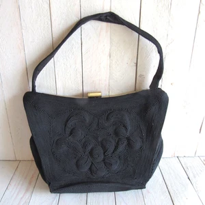 VIntage CORDE' WOman's Handbag/Purse Black Classic 40's - Picture 1 of 8