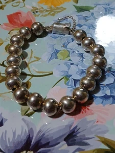 SILPADA B0471 STERLING 925 ROUND BALL 10MM BEADED 8” BRACELET SAFETY CHAIN BOX  - Picture 1 of 13