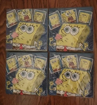 SpongeBob SquarePants Party Napkins 4 Packages DesignWare 16 Napkins Each New - Image 1 of 3