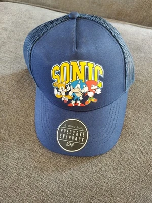 SEGA Sonic еж синий w/Sonic & друзей бейсбольная кепка шляпа Snap назад новый! - Изображение 1 из 4