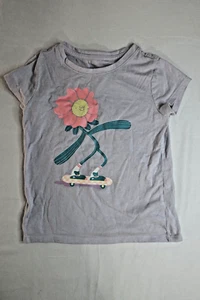 Cat And Jack Size XS (4/5) Flower Girl Skateboard T Shirt Top - Picture 1 of 3