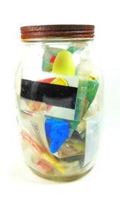Collectible 10" Mason Filled With Cereal Cracker Jack Prizes (Ca. 1980's/90's) - Picture 1 of 10