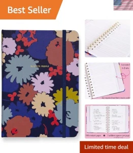 Address Book with A-Z Tabs, Navy Floral Leatherette Telephone Book Includes B... - Picture 1 of 10