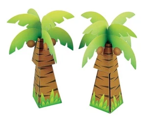 Small Party Favor Treat Boxes - Coconut Trees 12 Per Pack NIP NOS - Picture 1 of 5