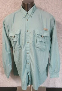 Men Columbia PFG Shirt Vented Back Long Sleeve Button Front Size XXL 2XL Blue - Bild 1 von 7