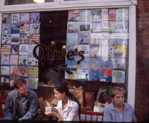 CAFÉ POST 9/11 CON ANUNCIOS Original estéreo diapositiva Centro de Nueva York - Imagen 1 de 2