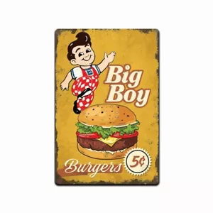 Letrero de aluminio Big Boy Bob's Hamburguesa Car Hop Service rústico réplica vintage - Imagen 1 de 4
