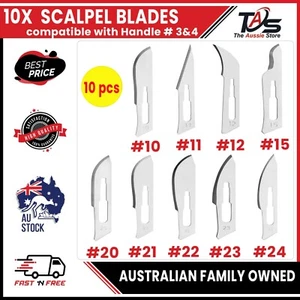 10x Surgical Scalpel Blades for Carbon Steel Scalpel Handle #3 or #4 Art & Craft - Picture 1 of 44