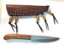 Hand Made Pakistan Fixed Blade Knife Wood Handle Leather Sheath REDUCED