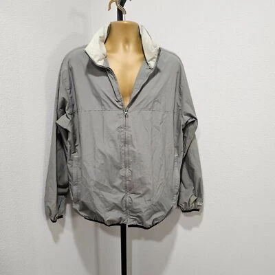 Izod Hooded Windbreaker Jacket Mens Lg Logo Full Zip Sage Green Gorpcore Classic - Image 1 of 4