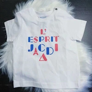 Jacadi 100% Cotton Short Sleeve White Graphic T-shirt Top NWT Baby Size 18 Month - Picture 1 of 2