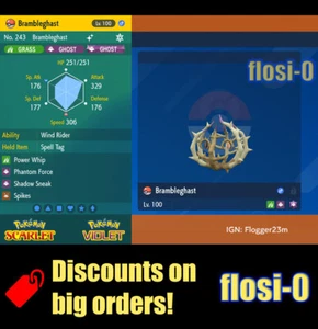 6IV Shiny Brambleghast Pokemon Escarlata y Violeta - Imagen 1 de 1