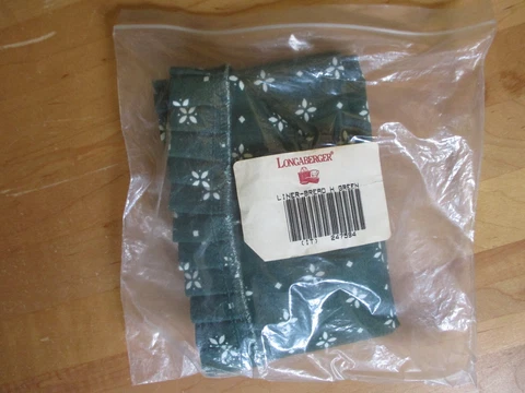 Longaberger BREAD Basket Liner - HERITAGE GREEN - #2 Cover