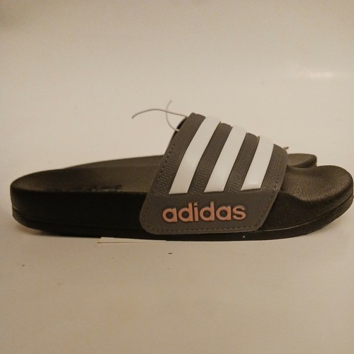 Sandali slip on Adidas unisex Adilette Shower K taglia 13K neri a righe bianche