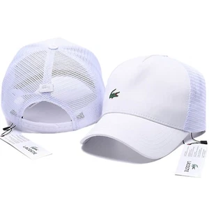 Lacoste Mens Sport Gabardine And Mesh Tennis Cap Baseball Cap, White, One Size