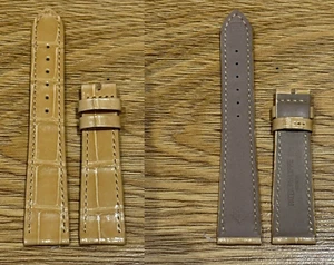 Original Original OEM Patek Philippe braun hellbraun Alligator Lederband 17 mm 14 mm - Bild 1 von 4