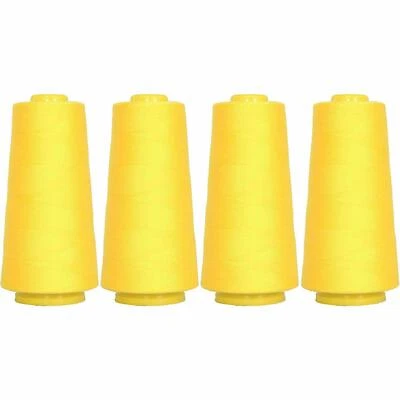 4 BIG CONES YELLOW SERGER SEWING THREAD 2750 YD TEX 27 40S/2-THREADART - Image 1 of 4