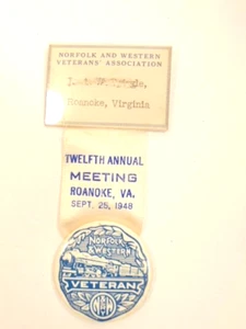 1948 Norfolk & Western Veterans Association Pin 12th Meeting Roanoke VA - Picture 1 of 8