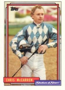 Chris McCarron 1992 Topps Stadium of Stars promo card Hall of Fame jockey RARE