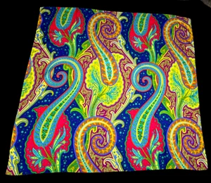 RALPH LAUREN 90 cm Silk Square Scarf Brightly Coloured Floral Paisley Scrolls - Bild 1 von 11