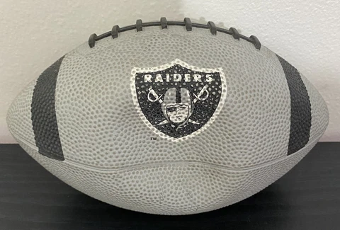 Vintage NFL Hutch Oakland Raider Football Silver and Black with Logo 10 inches Cover