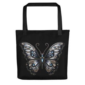 Black Butterfly Bling Artwork Small Tote Bag - Picture 1 of 1