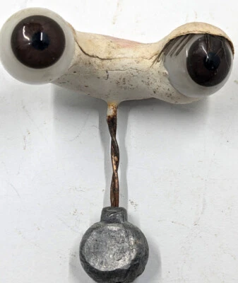 Muñeca balancín vintage alemana antigua soplada a mano ojos marrón redondo BBI-14 Foto 1 de 4