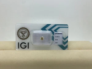 DIAMANTE 0,58 quilates Brillante VS1 Amarillo Marrón Claro (W-X) Certificado IGI - Imagen 1 de 2